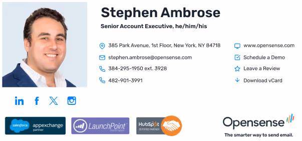 email signature templates from Opensense example 8