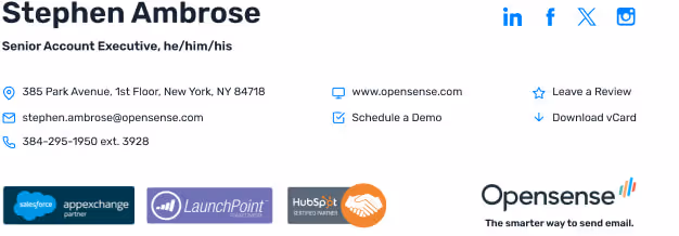 email signature templates from Opensense example 2