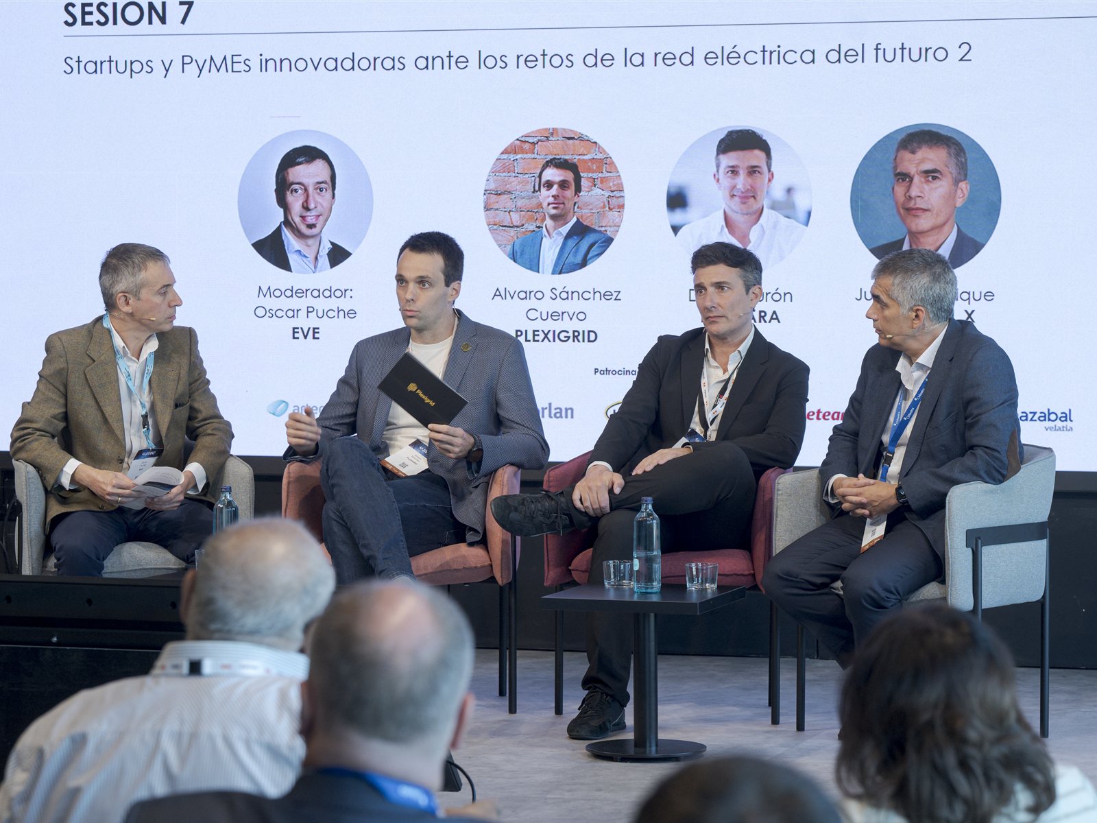 Barbara CEO David Purón on stage at the JIEEC 2026 panel on startups and SMEs facing the challenges of the future electricity grid, in Bilbao