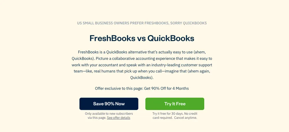 Freshbooks BOFU content