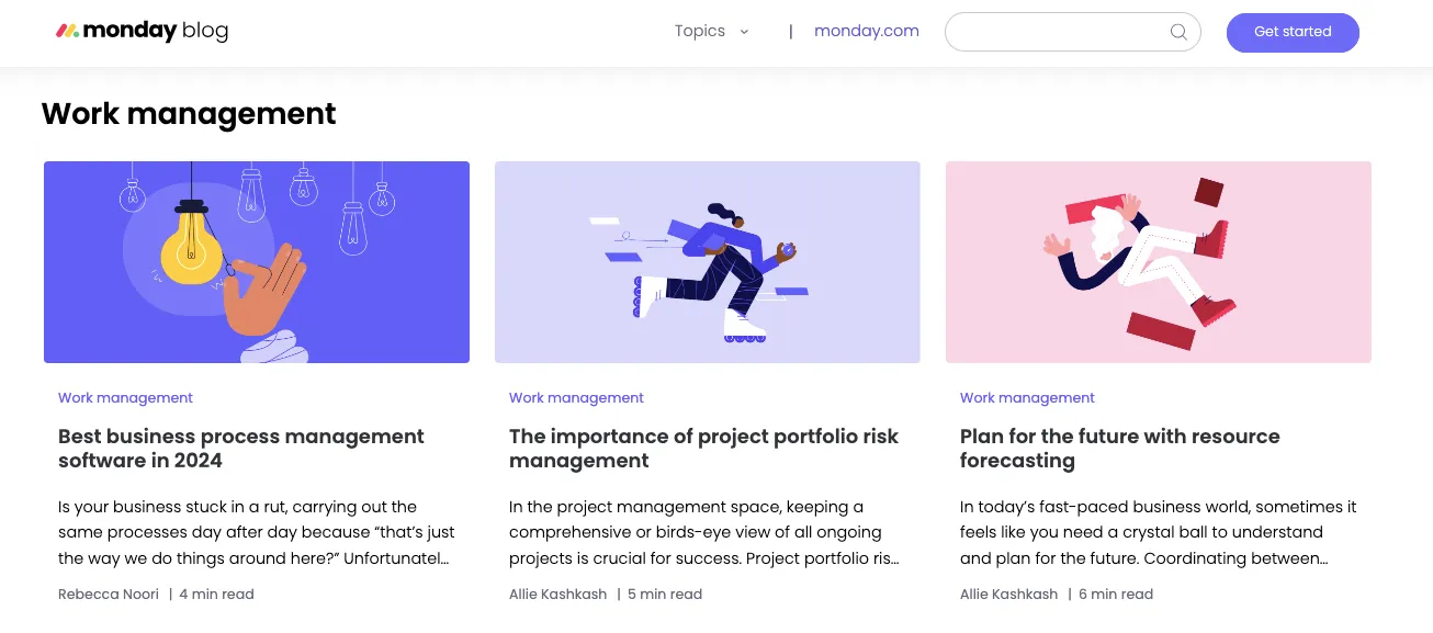 Monday content marketing examples