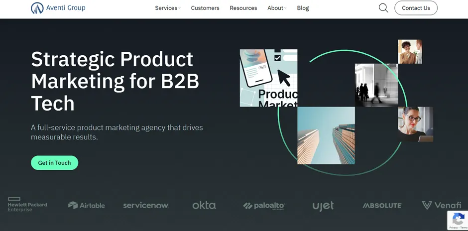 Screenshot of the Aventi Group’s website home page