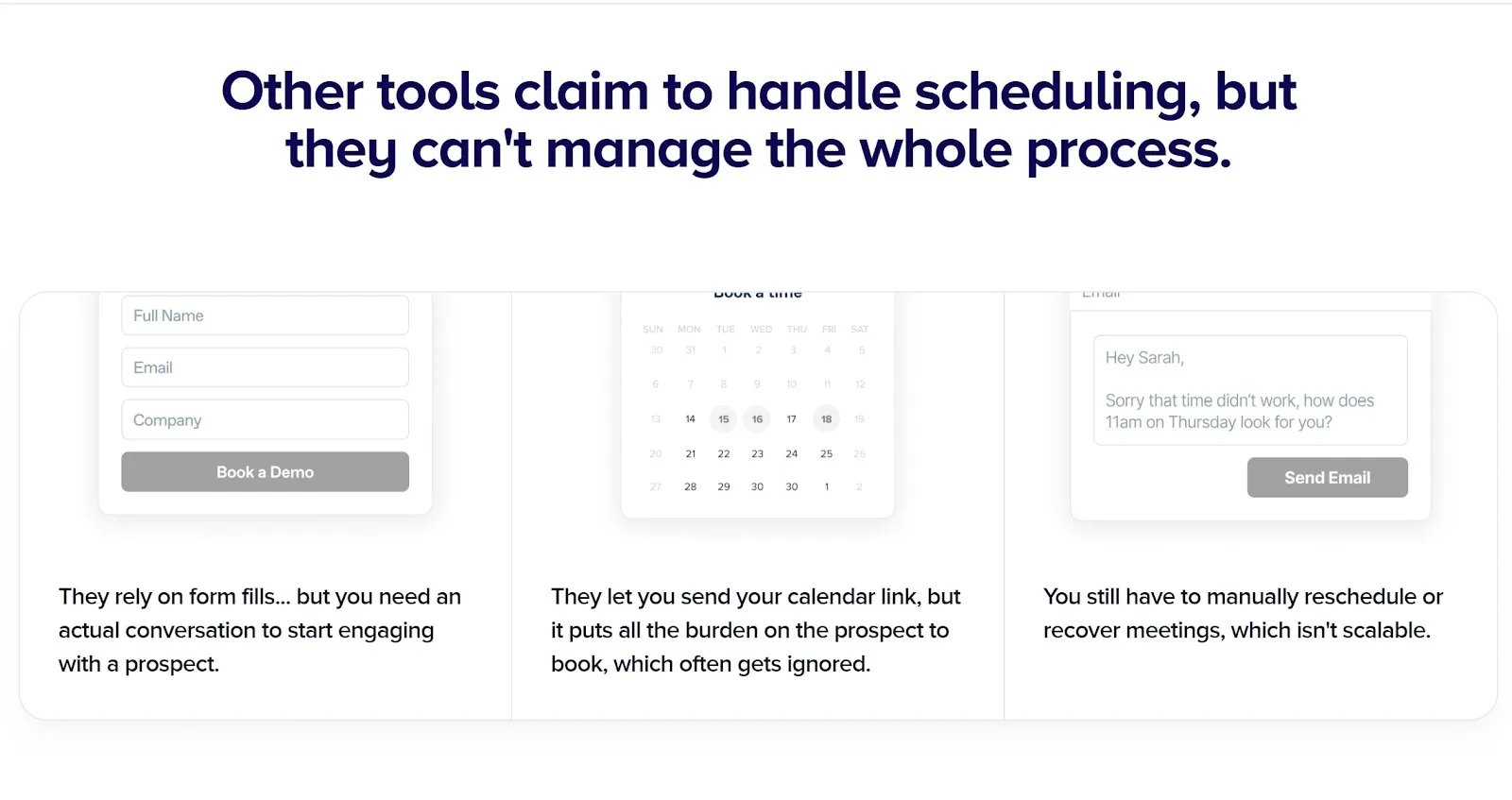 Differentiator on Scheduler.ai's home page