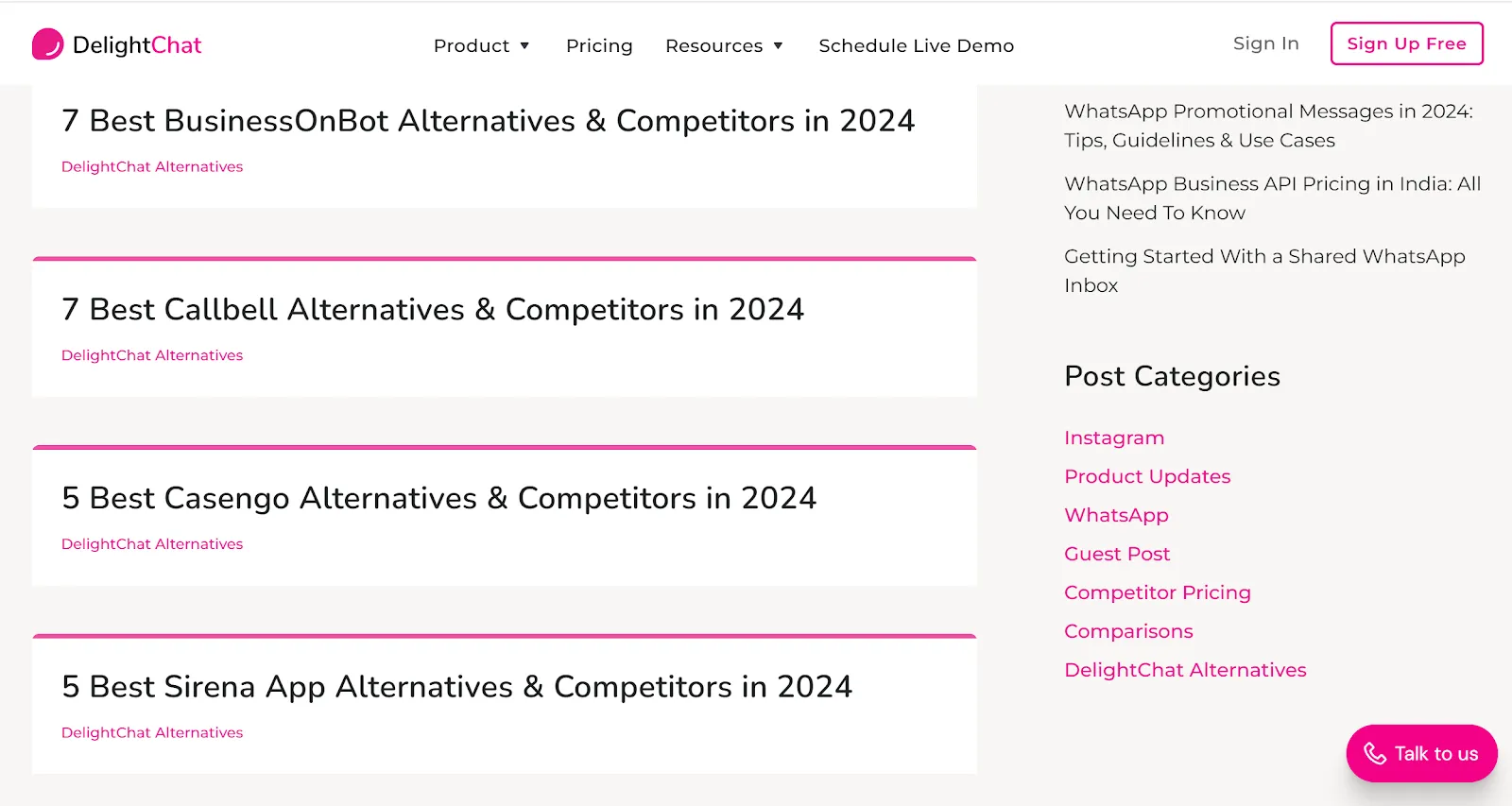 DelightChat's approach to Programmatic SEO