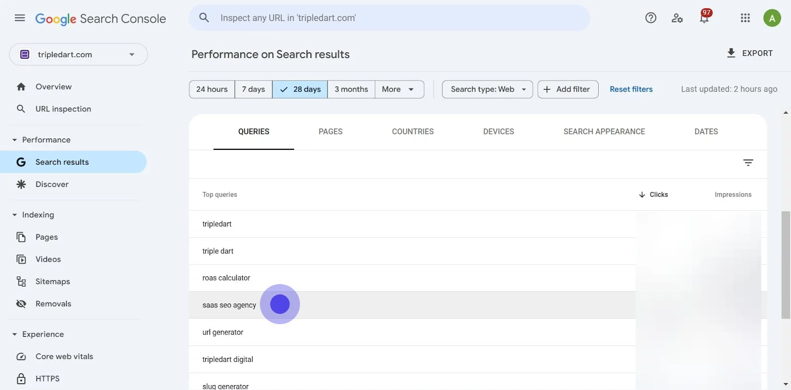 3 Click on "saas seo agency".