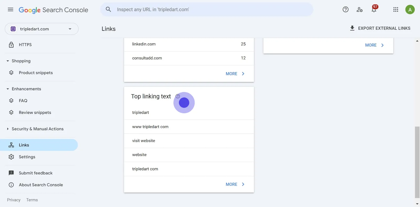 3 Next, click on "Top linking text".