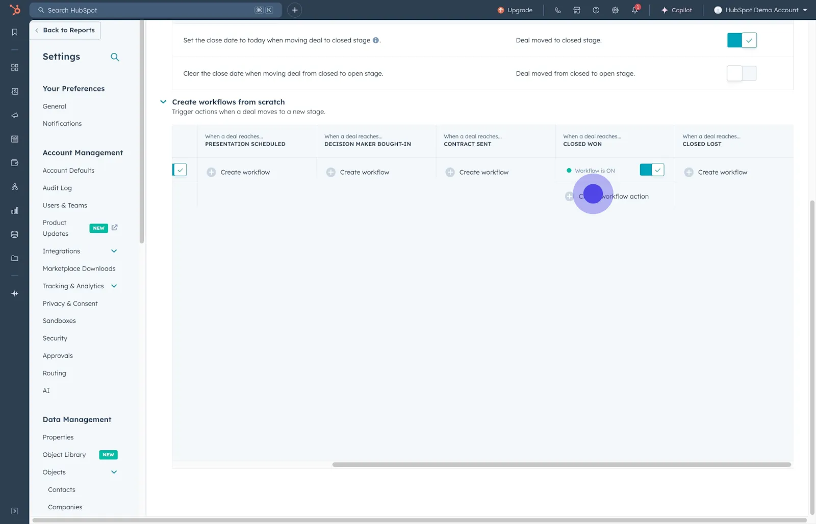 5 After that, click on "Create workflow action".