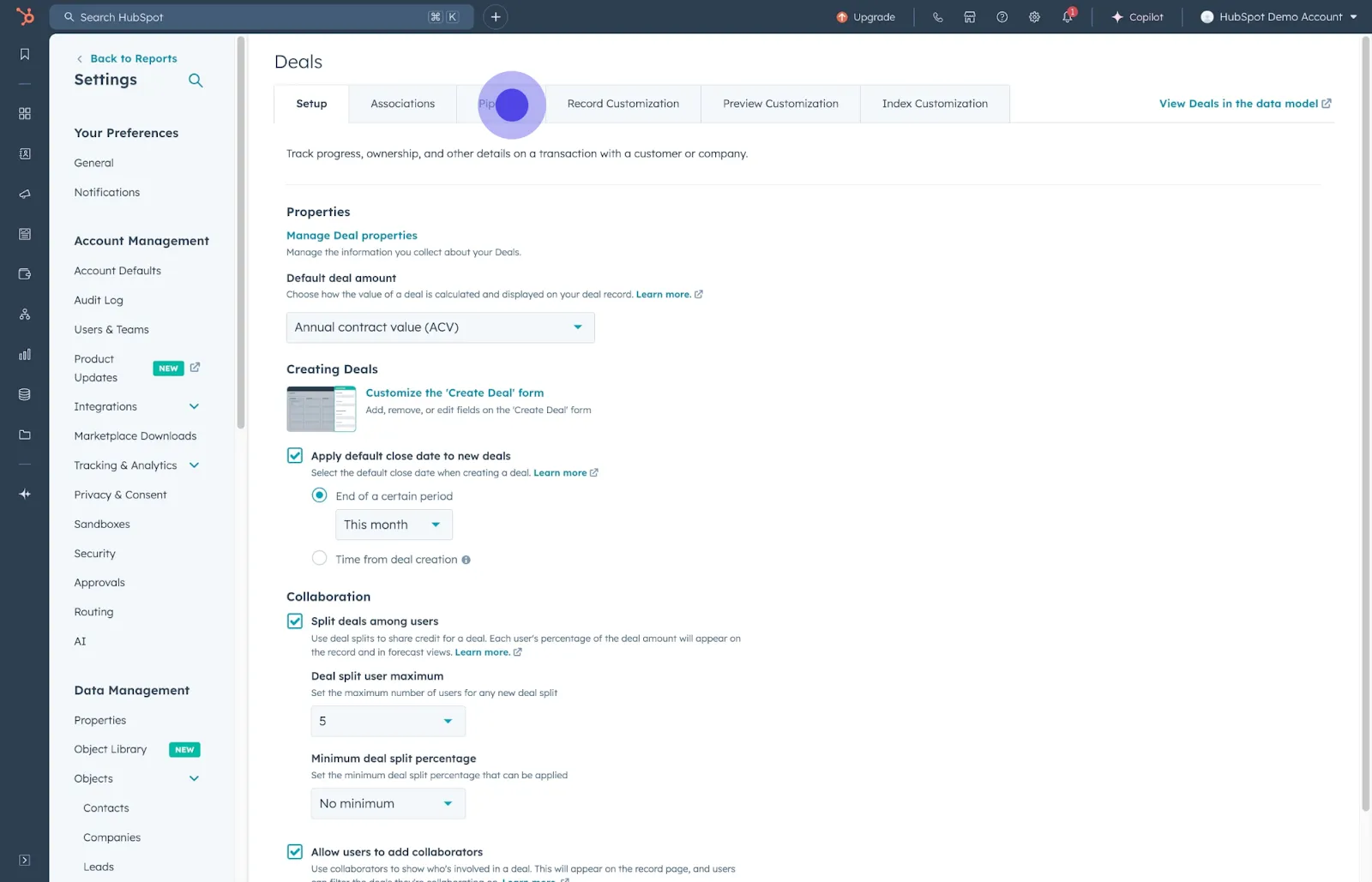 3 Click on "Pipelines".