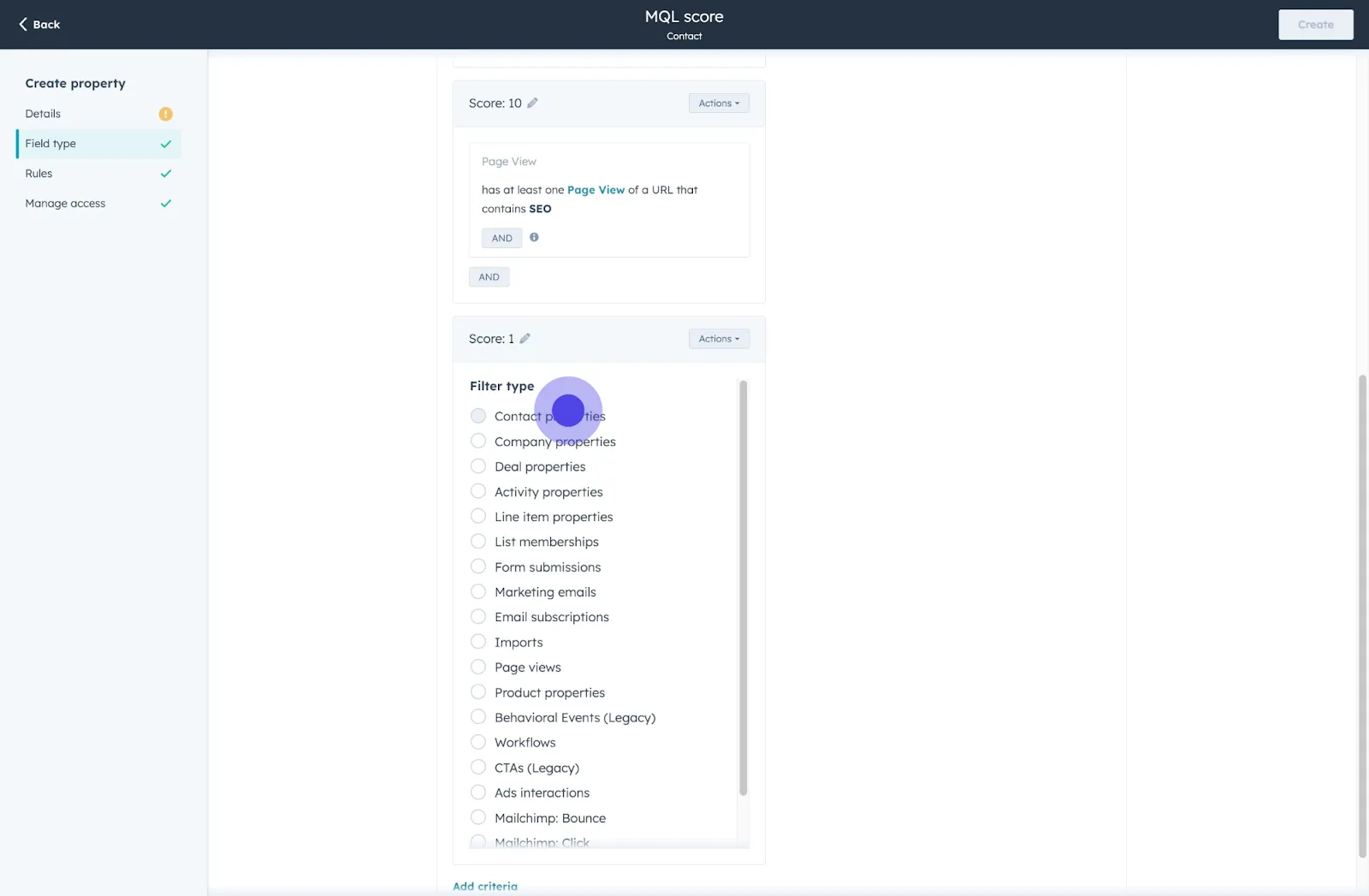 29 Click on "Contact properties".