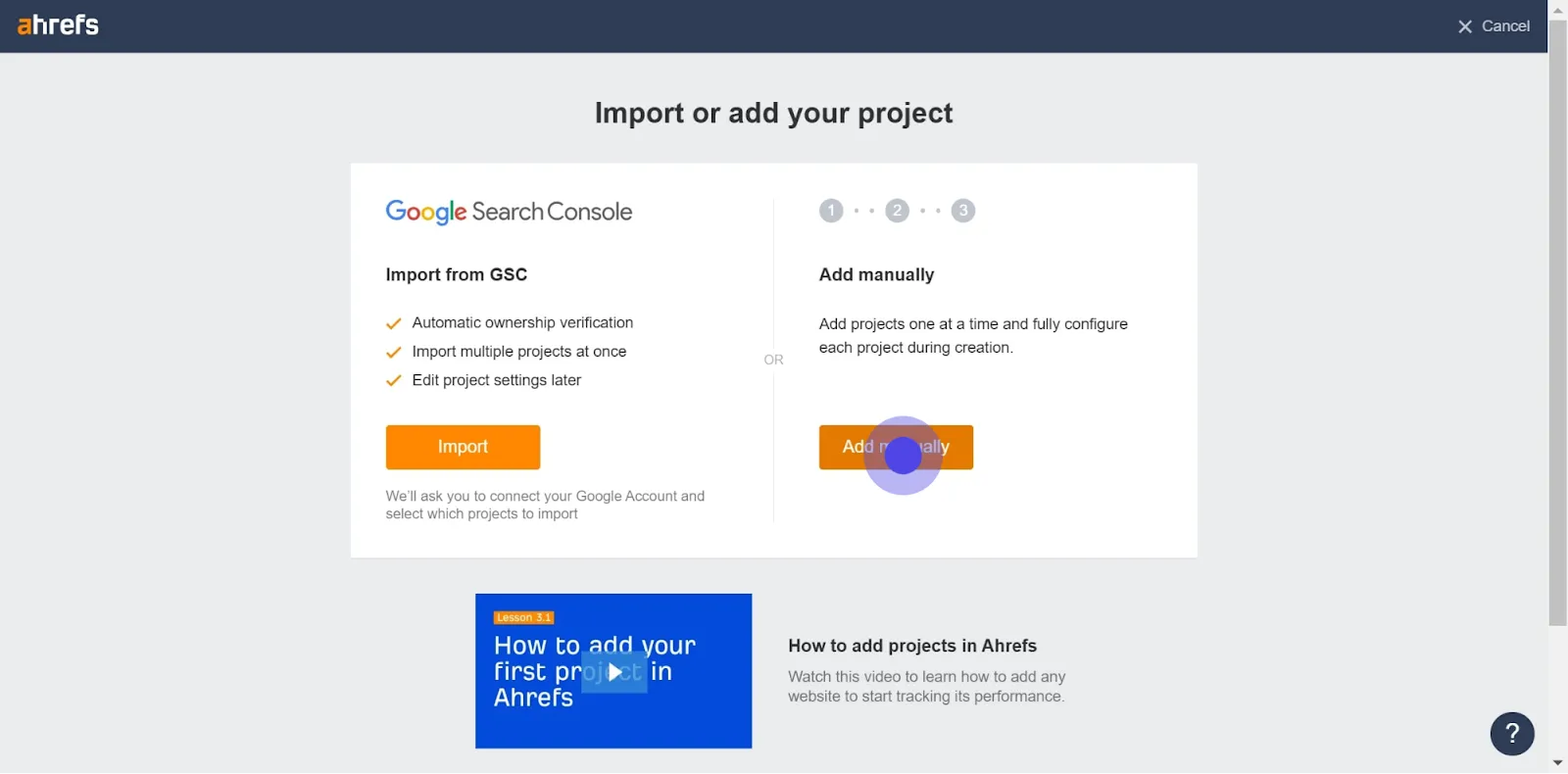 2 Click on "Add manually".