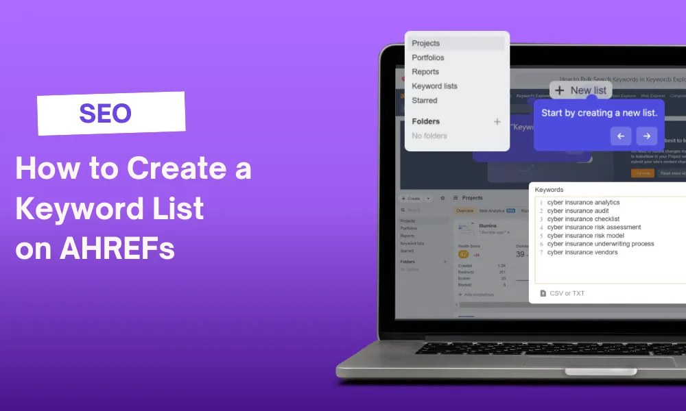 How to Create a Keyword List on AHREFs