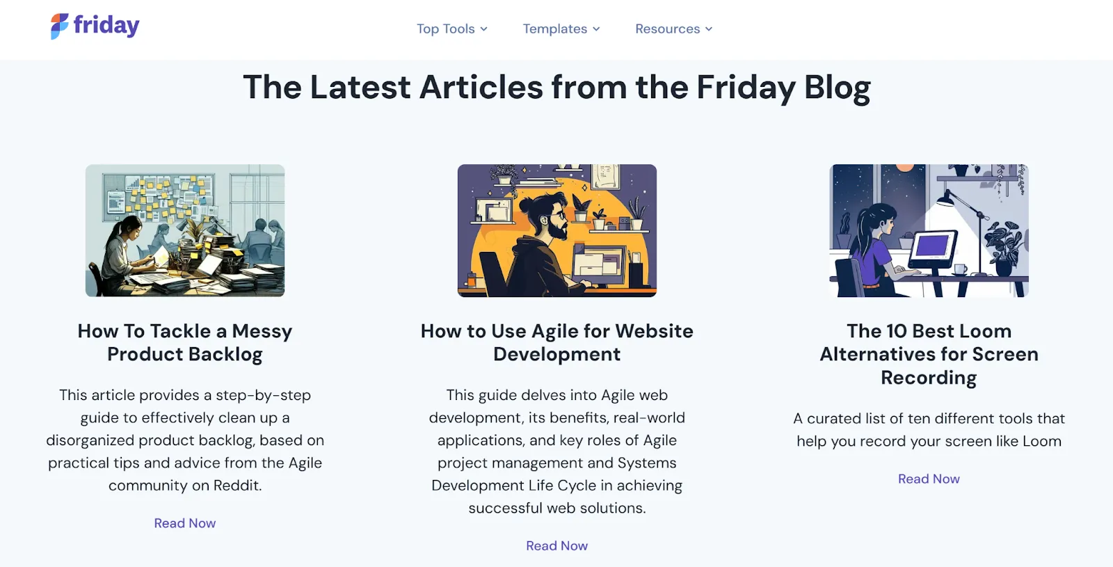  Friday’s minimalistic SaaS website design
