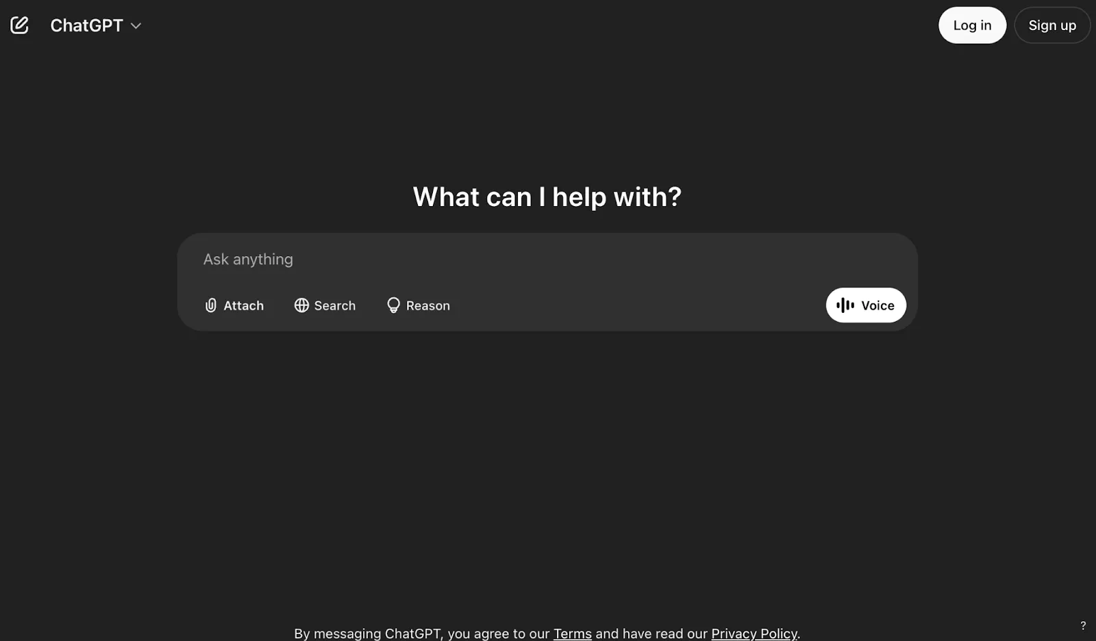 ChatGPT platform with an AI chat interface and welcome message on a clean, minimal layout