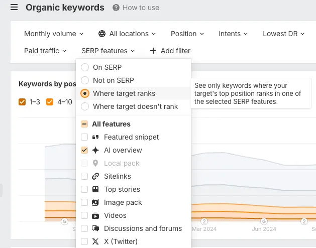 AI Overview SERP filter
