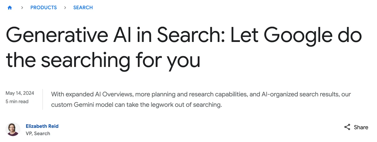 Generative AI in Search