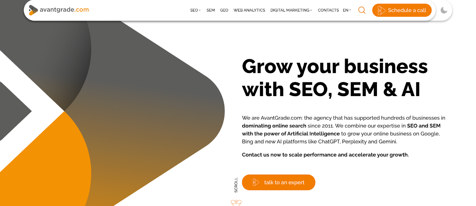 Avantgrade Landing Page