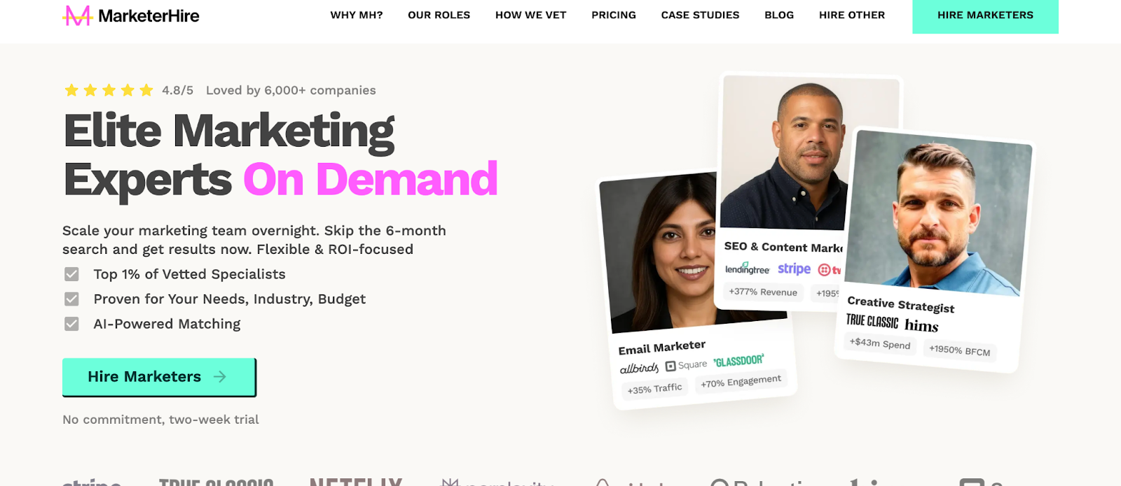 MarketerHire Landing Page