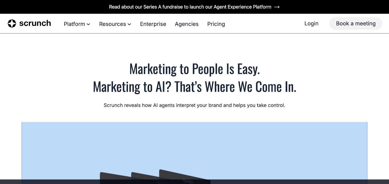 Scrunch AI landing page
