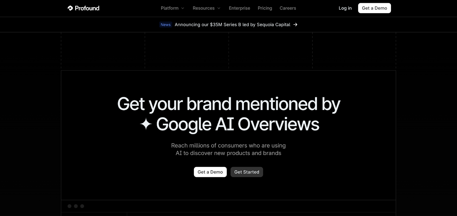 Profound landing page