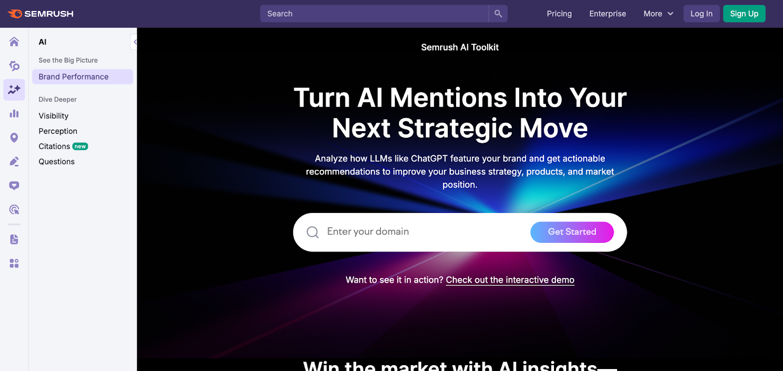 Semrush landing page