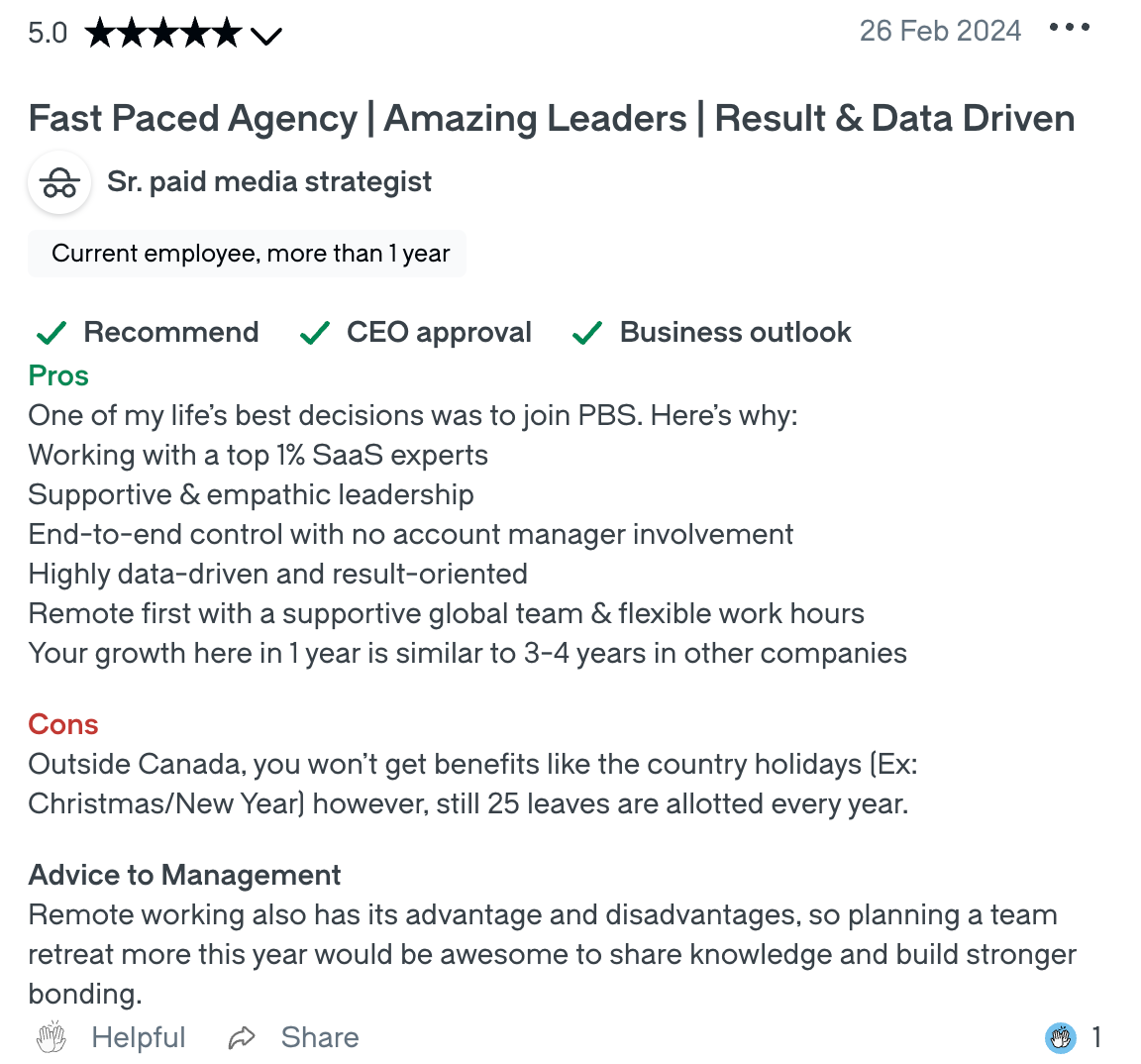 Ratings and Review of powered by search