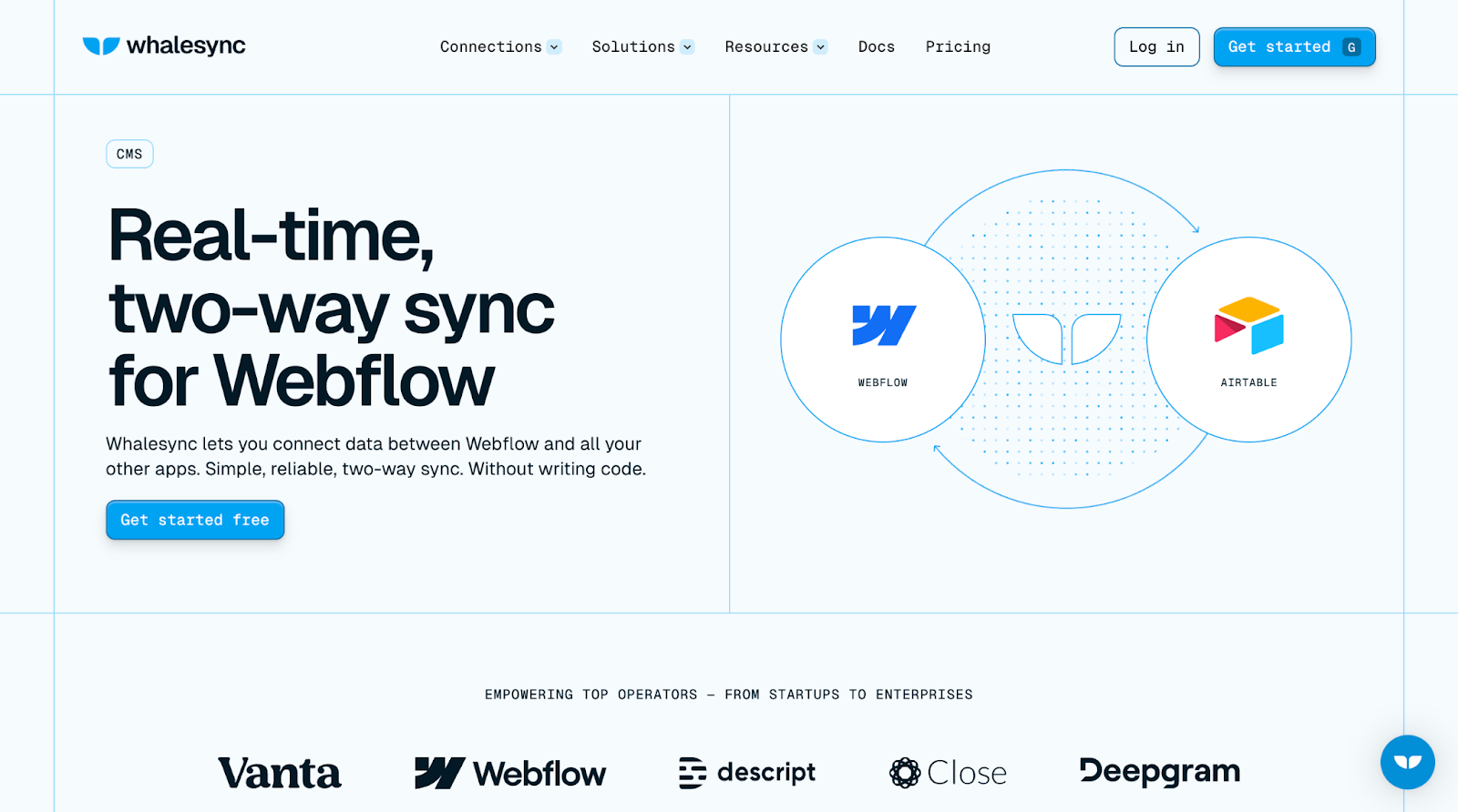 Whalesync + Webflow