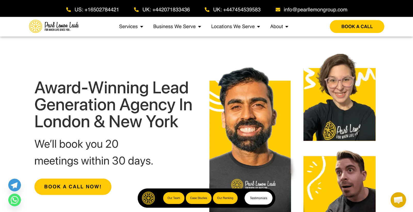 Pearl Lemon Leads Homepage