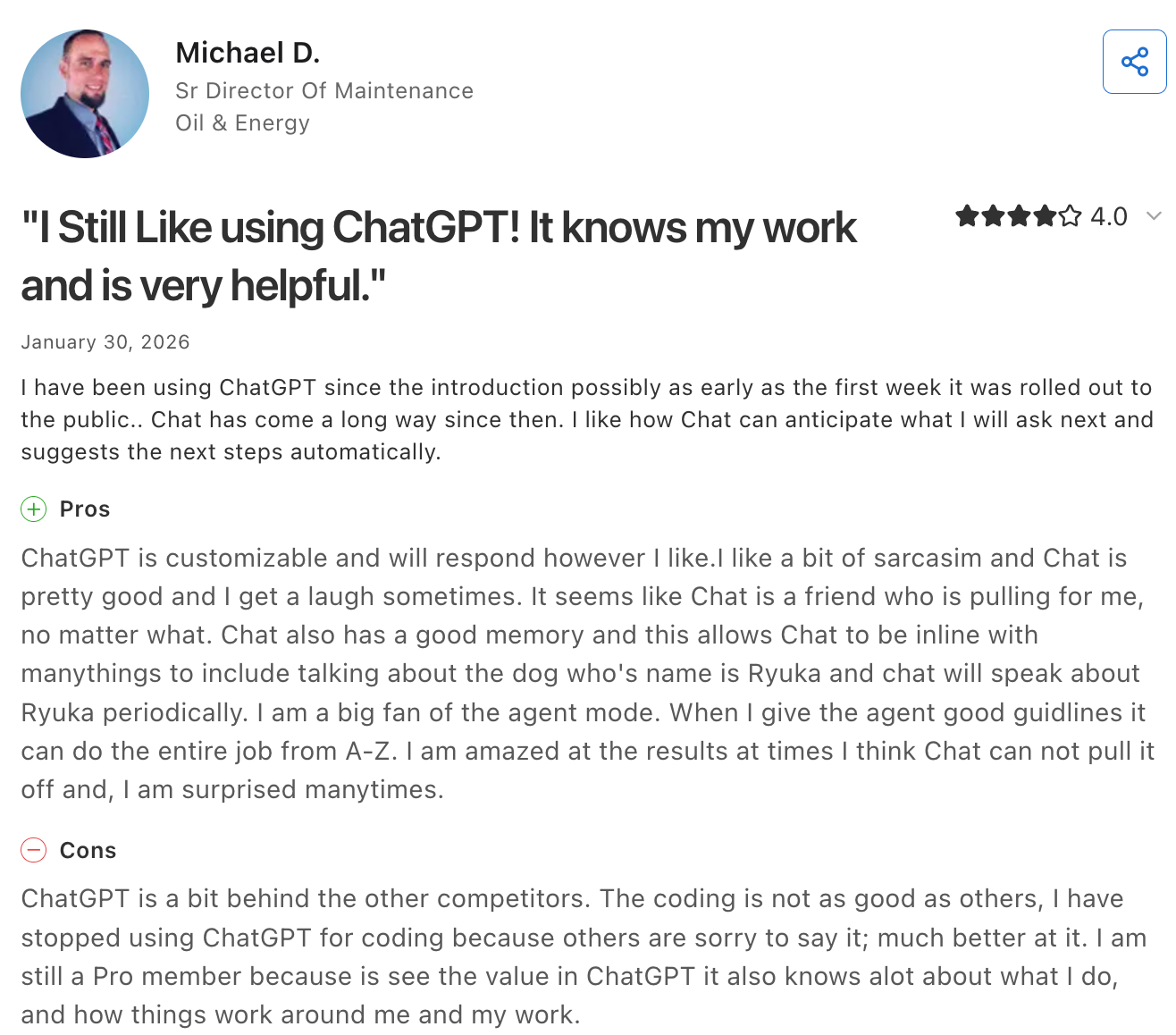ChatGPT Rating
