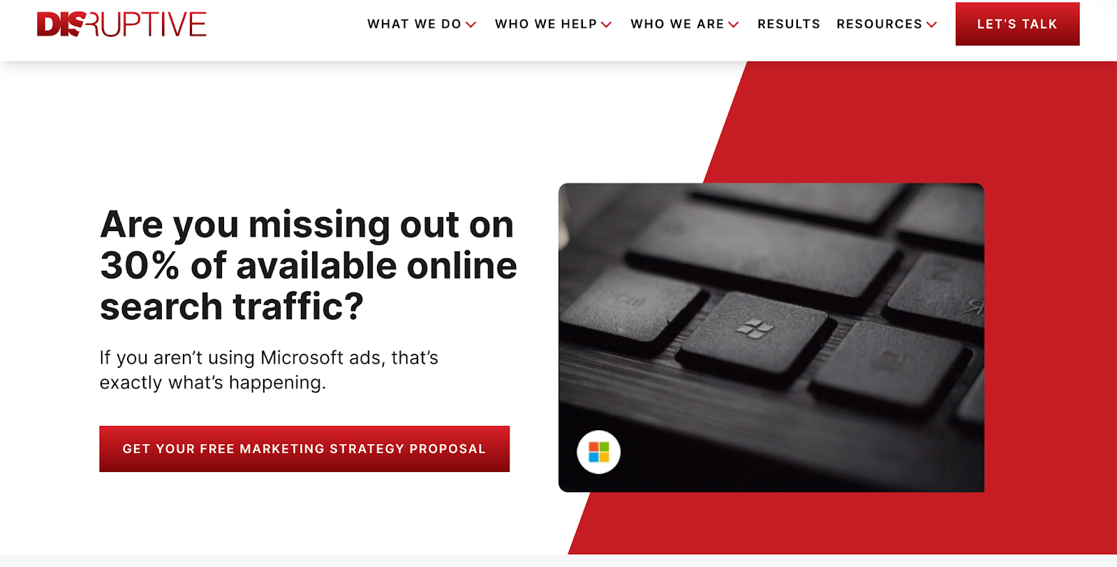 Disruptive Advertising Homepage