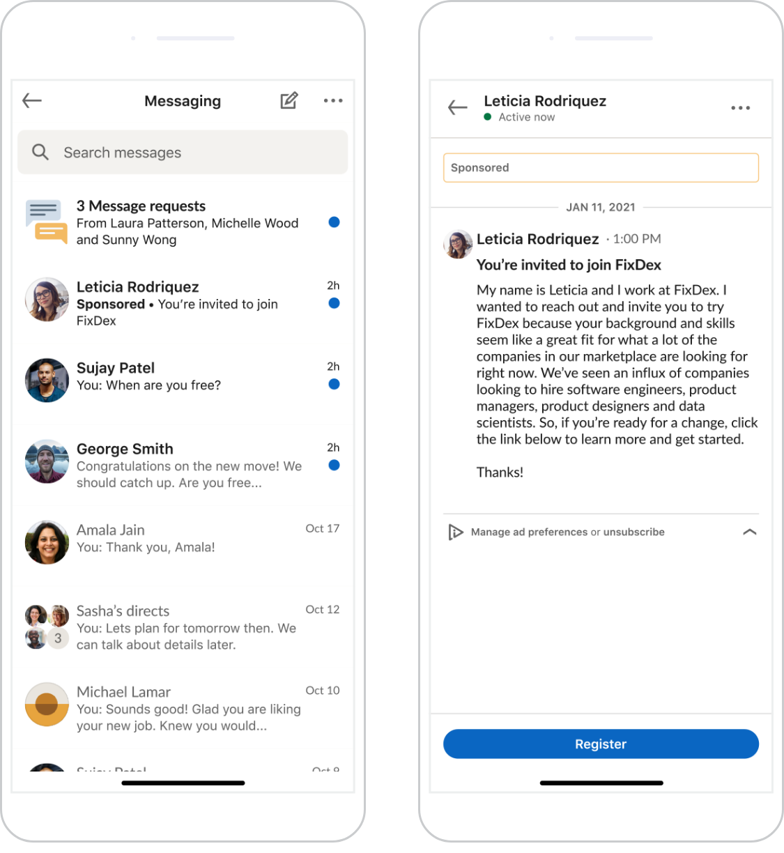 Sponsored Messaging Example