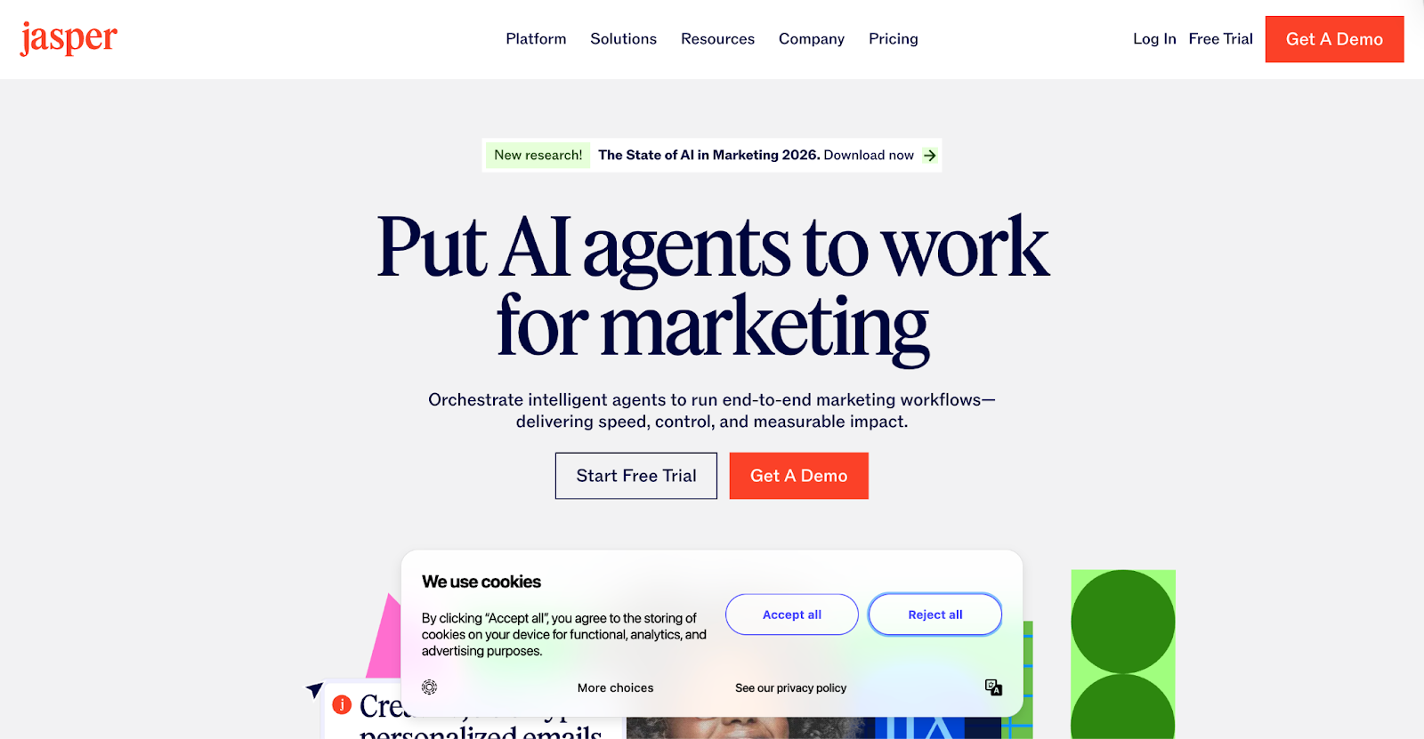 Jasper AI Homepage