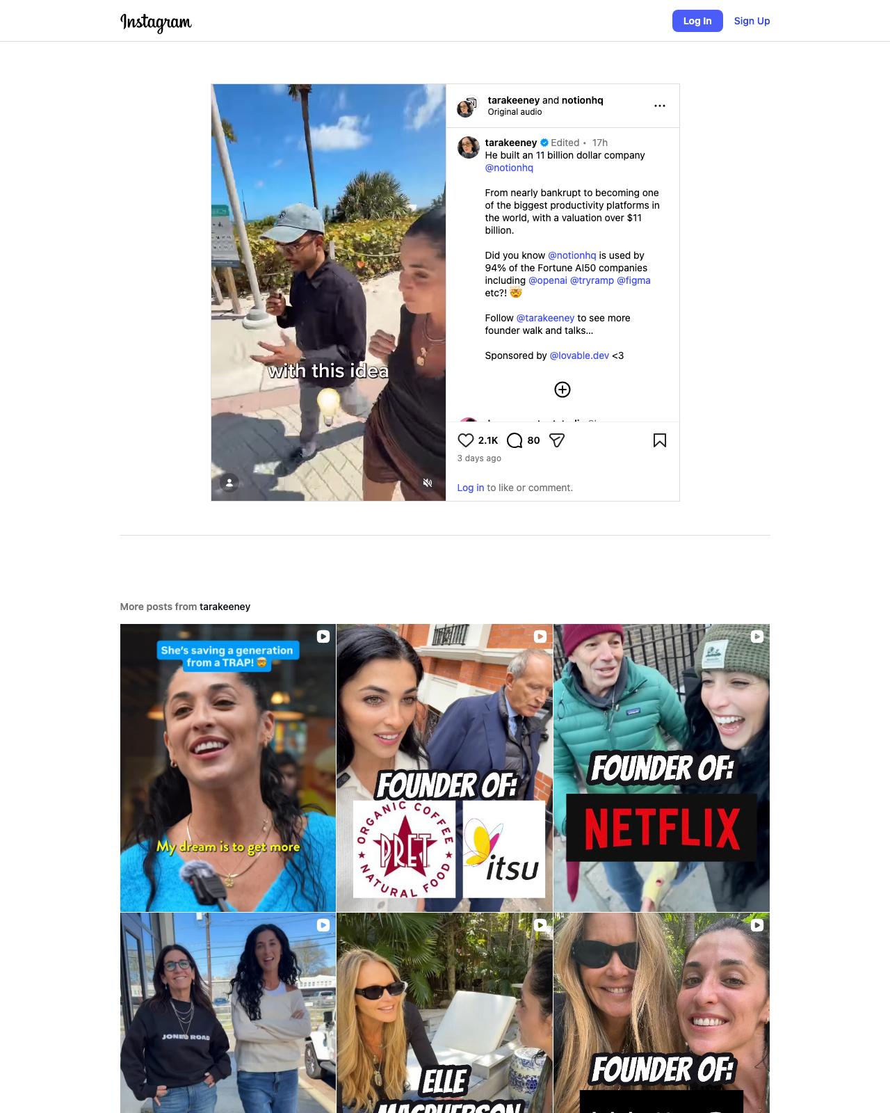 Instagram screenshots