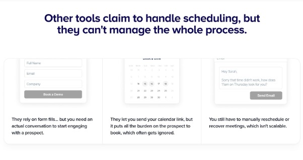 Differentiator on Scheduler.ai's home page