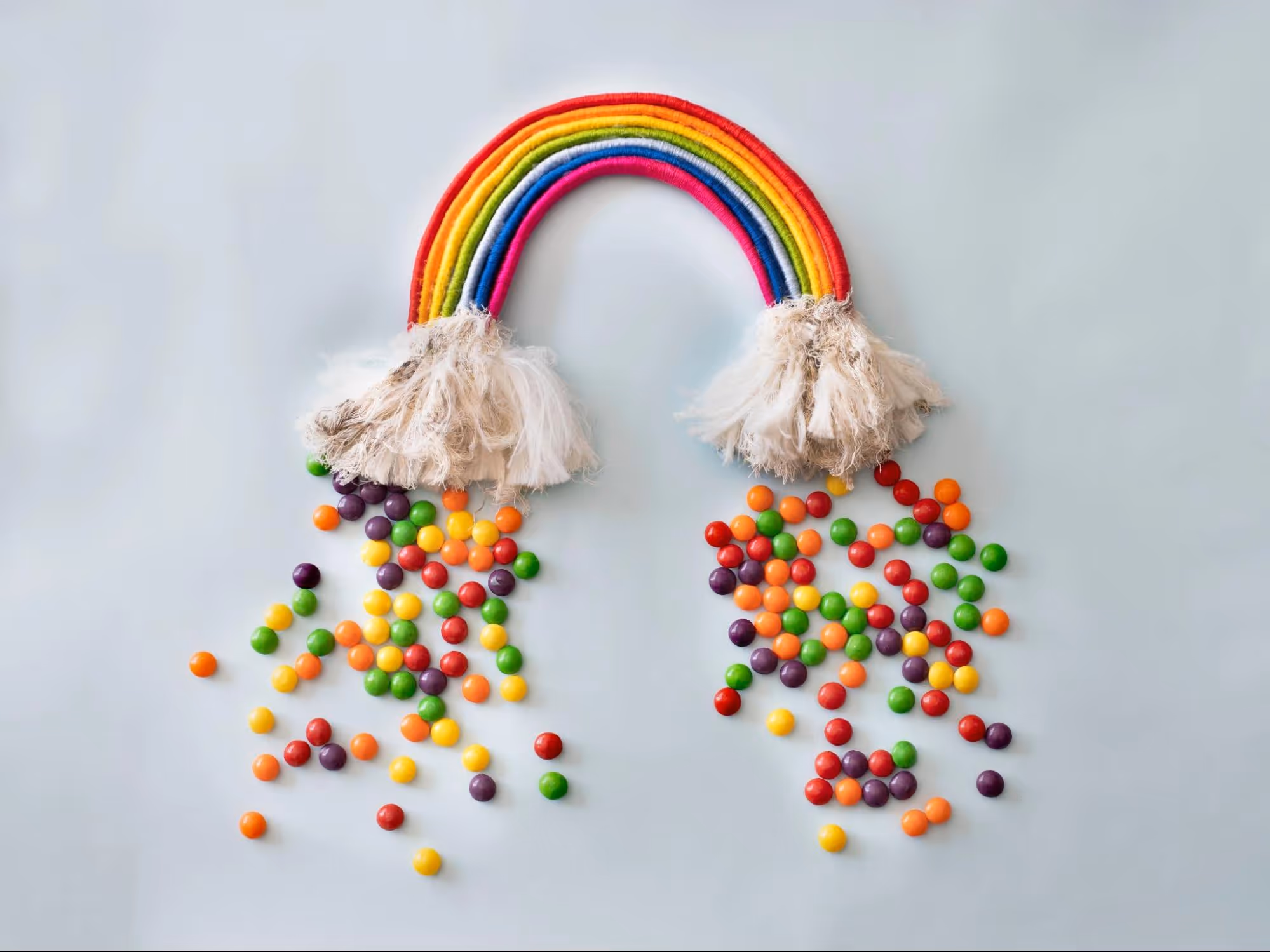 DIY rainbow made from Skittles candies