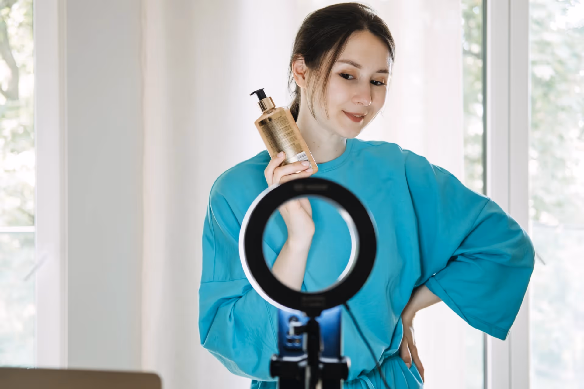 Amazon beauty influencer showing a skincare product