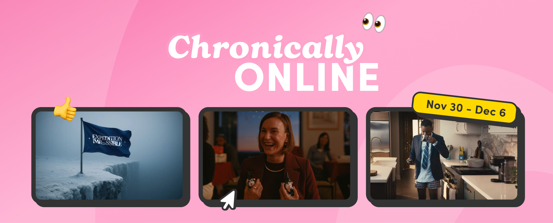 Image showcasing "Chronically Online" with logos of Columbia, Meta, and Keurig, representing top brands in digital culture.