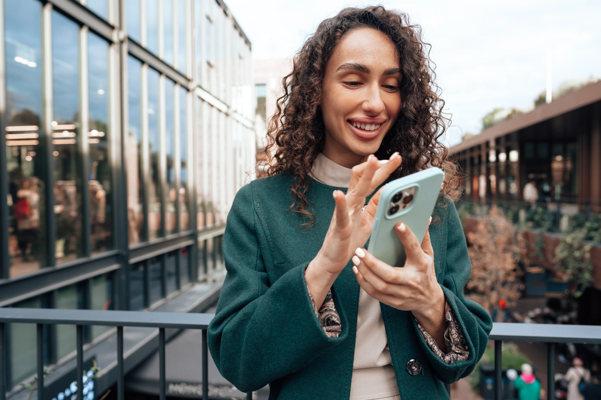 Woman browsing short-form video content on her phone