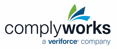 ComplyWorks logo with green and blue leaves, Veriforce company