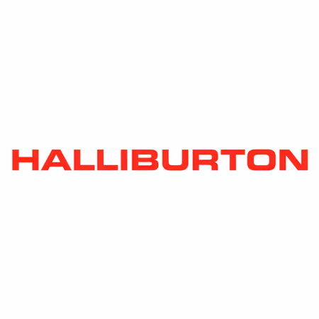 Halliburton company logo in bold red capital letters