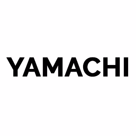 A black and white photo of the word yamachi