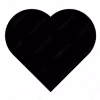 A black heart with a white background