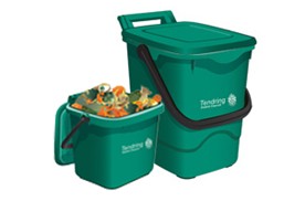 a small and large food caddy