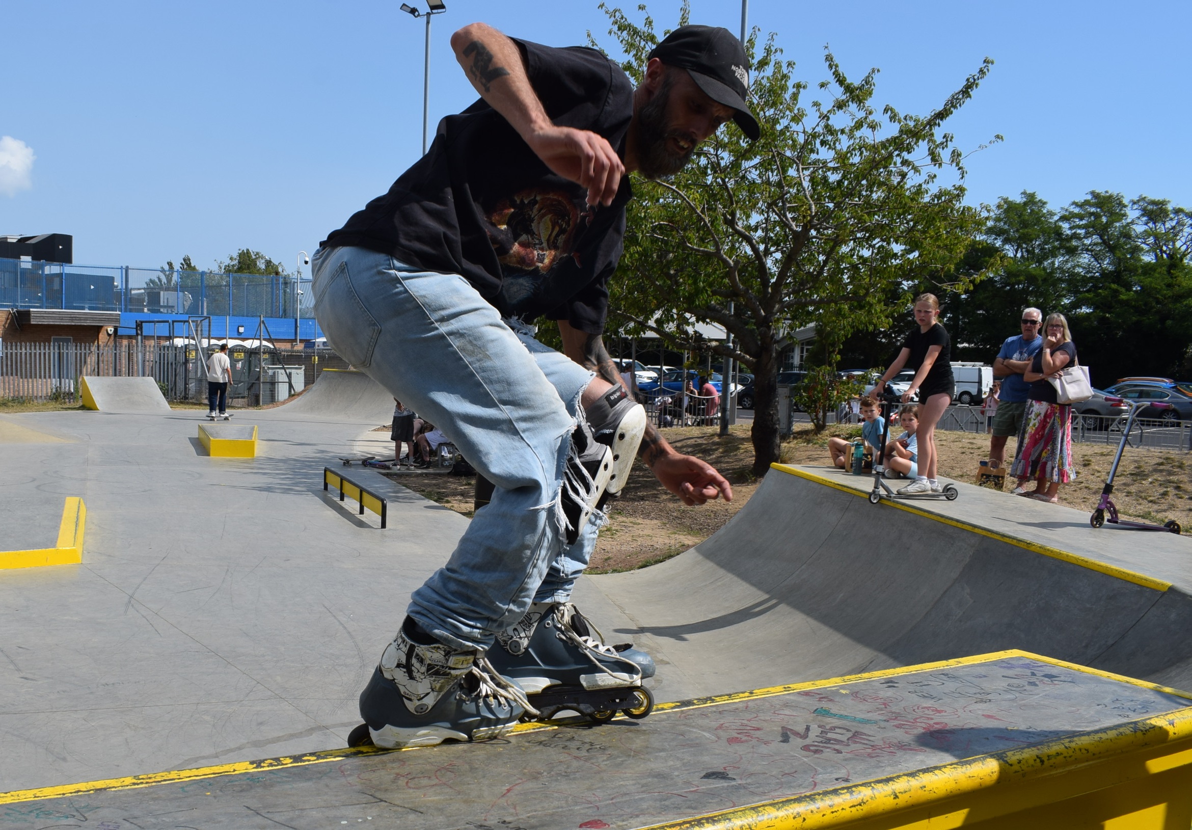 Cute dog sitting on the floor