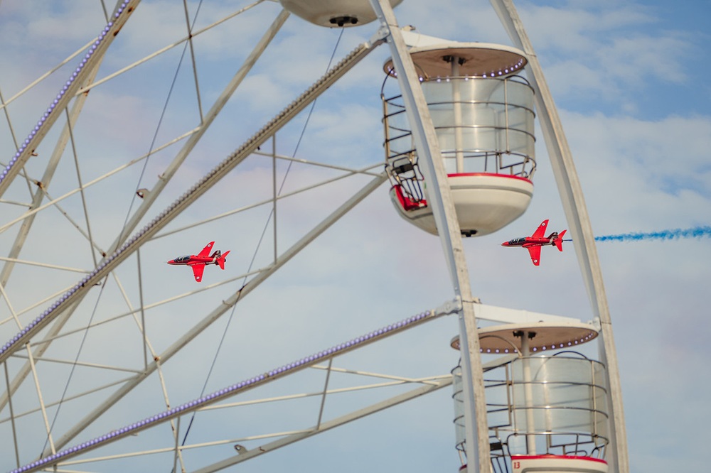 The Red Arrows over Clacton Pier