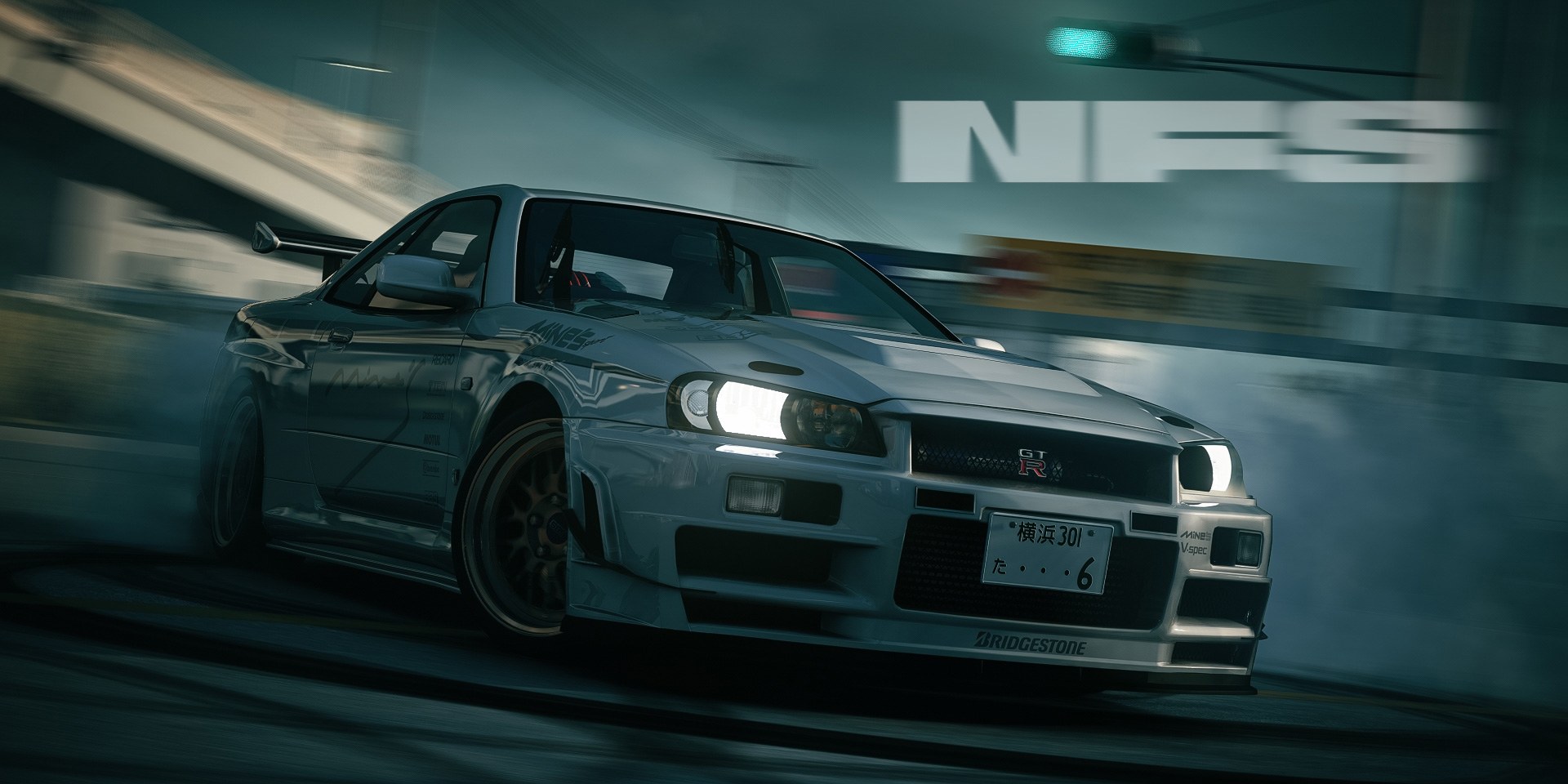 Car drifting surrounded by tire smoke