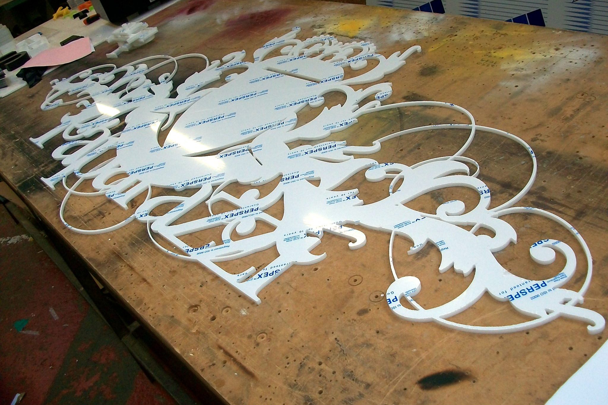 Cut-out lettering artwork