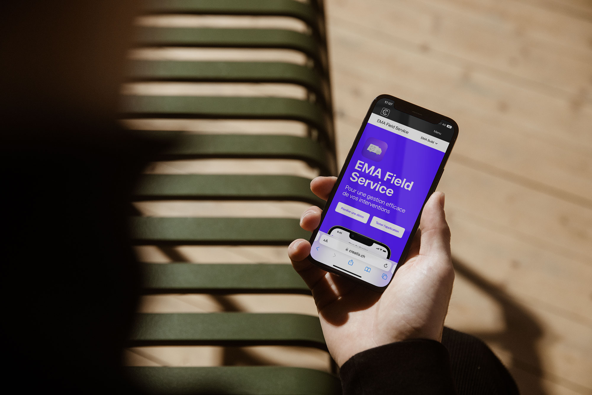 A mockup of a webflow project on a phone