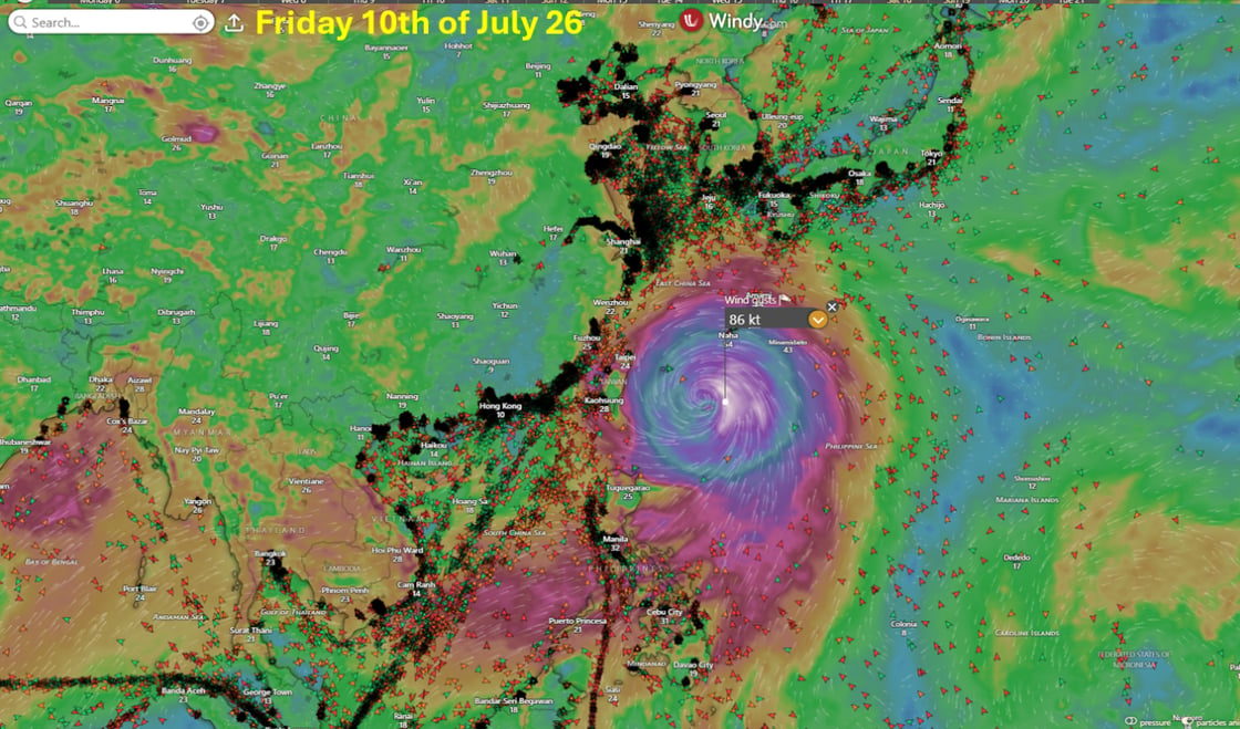 typhoon South China port
