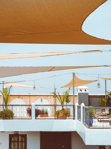 Terrace of a restaurant with a nice view