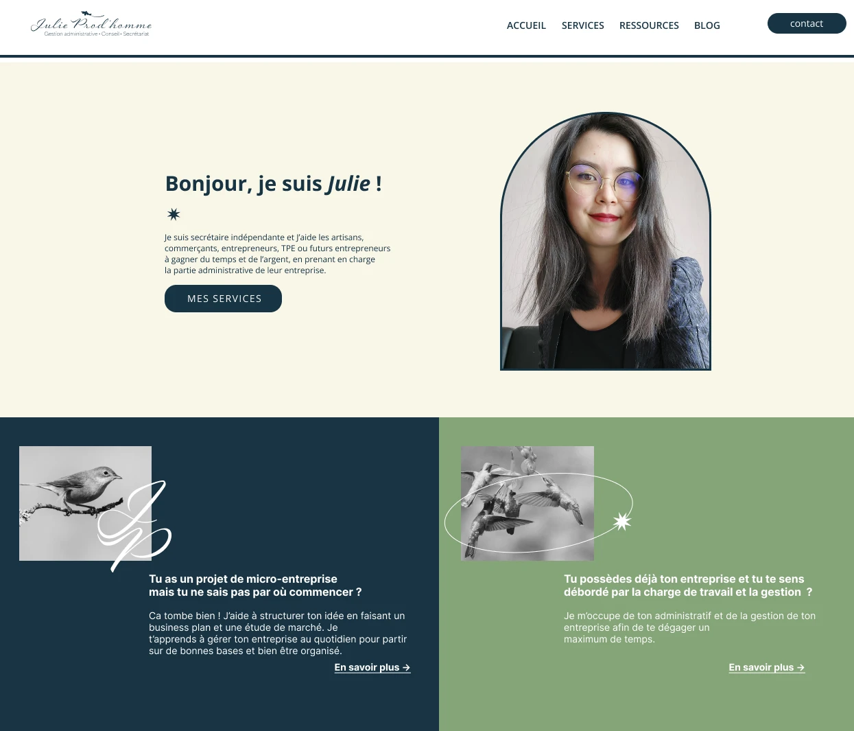 site vitrine Jp Secrétariat